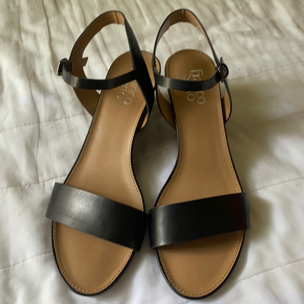 Franco Sarto black wedges sandals
